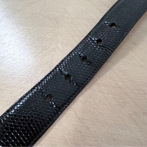 Trafalger Premiero Burnished Java Lizard Black Leather Dress Belt Men's 38 - Picture 8 of 9